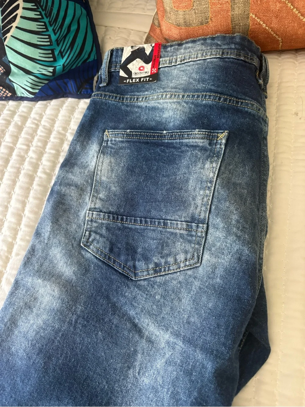 Akademiks Men's Faded Blue Relaxed Jeans